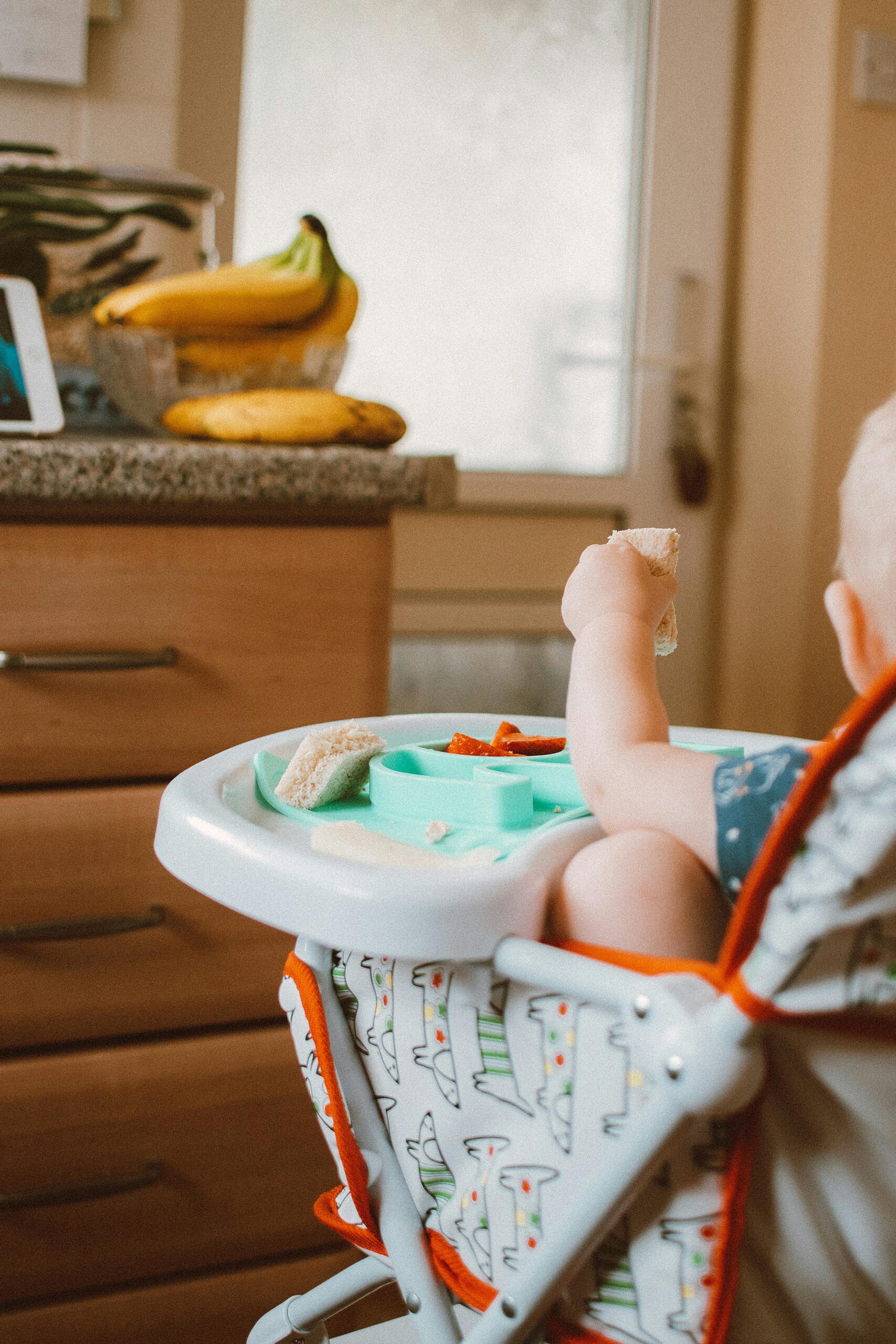 High chair bayi untuk latihan makan mandiri Montessori
